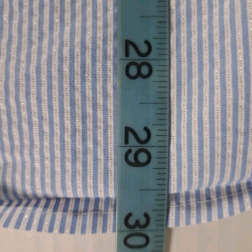 Ava & Viv Long Sleeve Shirt Womens 1X Blue White Striped Button Up Top Coastal - Picture 13 of 14